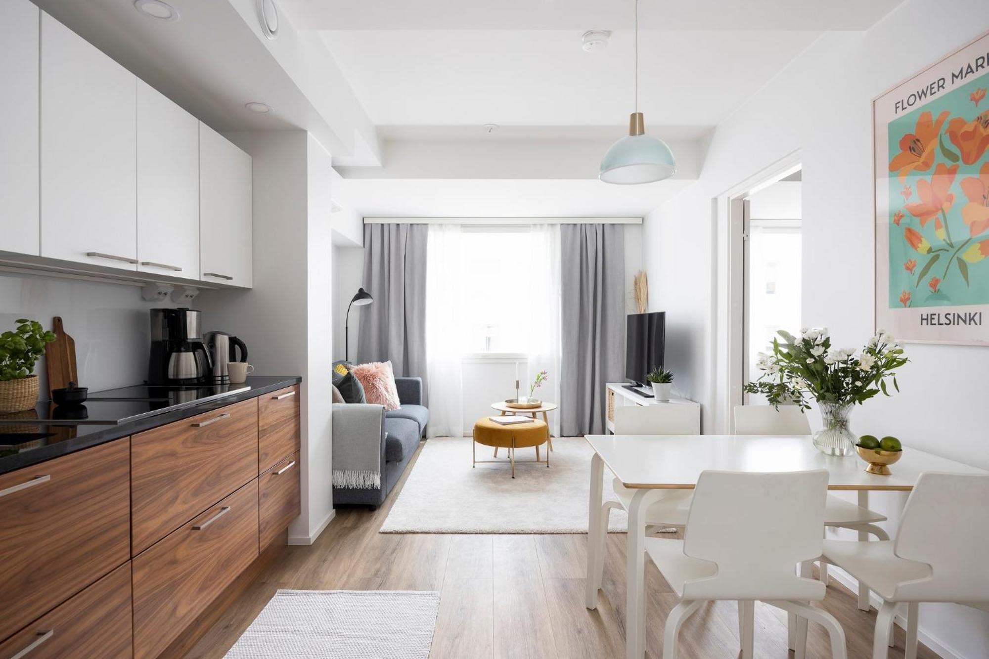 Stylish Flat In Trendy Kallio 赫尔辛基 外观 照片
